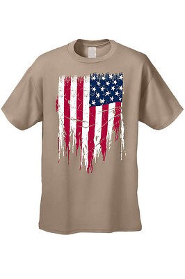 MEN'S T-SHIRT DISTRESSED USA AMERICAN 
